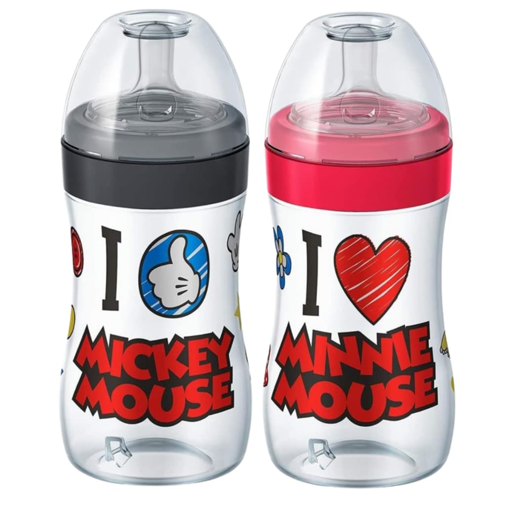 Mamadeira Antivazamento Super Evolution Lillo 300 mL Bico Reto Minnie Mickey +6 meses Tamanho 2