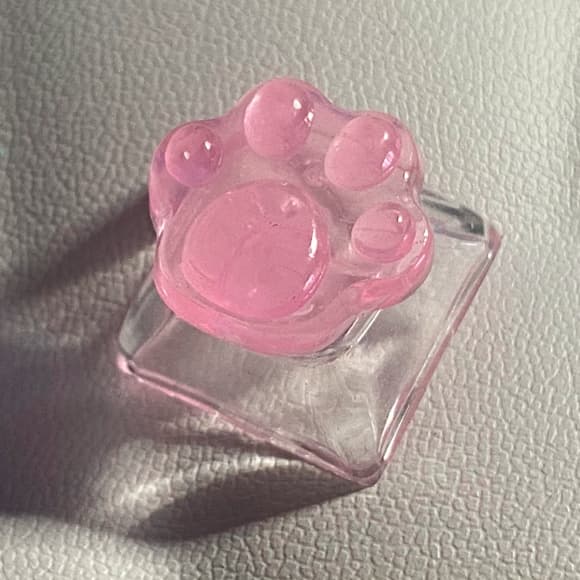 Keycap Transparente com Patinha de Cachorro Fofura para o Seu Teclado Tecla Fofa Personalizada Presente Mecanico