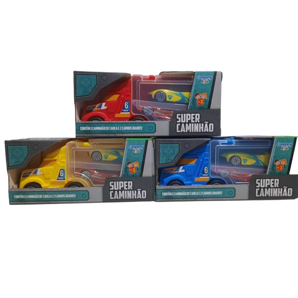 Kit Hot Wheels Mega Caminhão Cegonha Transportador mais 2 carrinhos de ferro