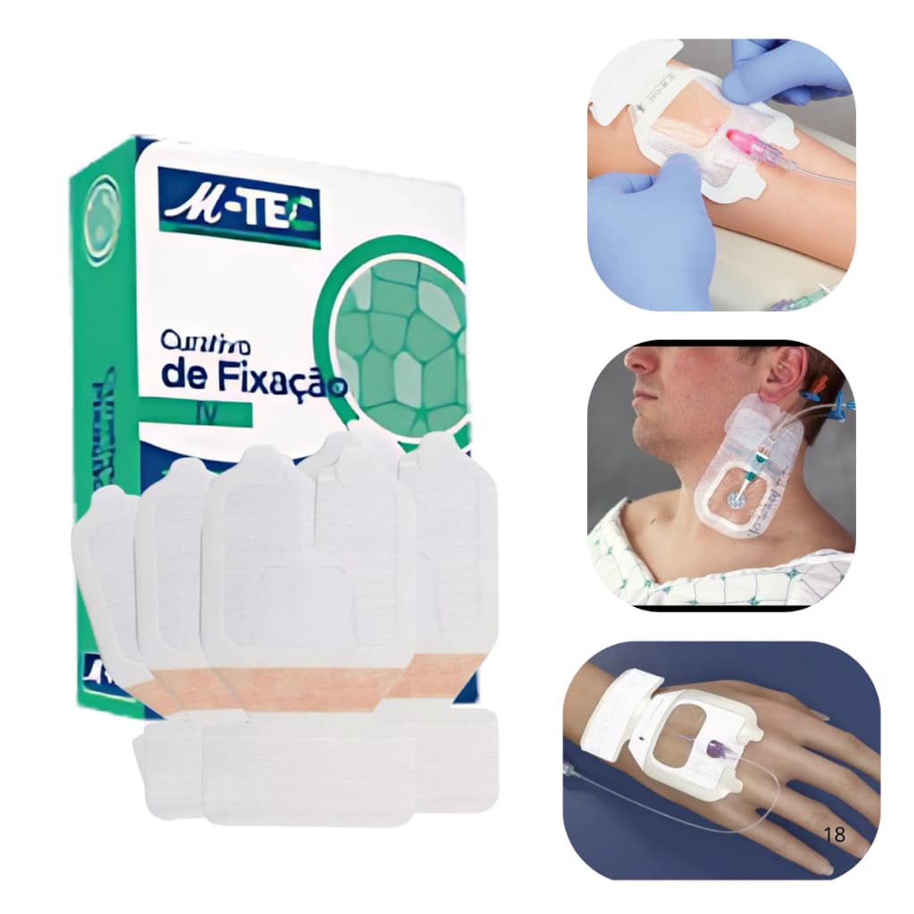 Kit 10 Curativo Fixação IV 6,5X7 Cateter Periferico Acesso Venoso Acesso Central