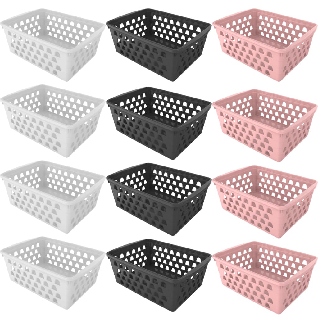 Kit 6 ou 12 Cestos Organizadores Multiuso 16x13x6,5cm Gaveta Armário Cozinha