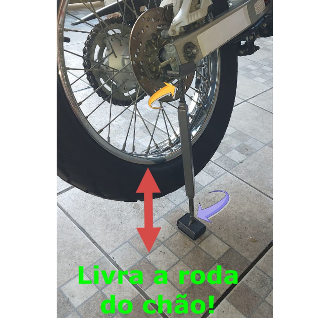 Macaquinho Moto/Cavalete/Macaco Moto/Fácil Manutenção Moto/Engraxar e Esticar Corrente.