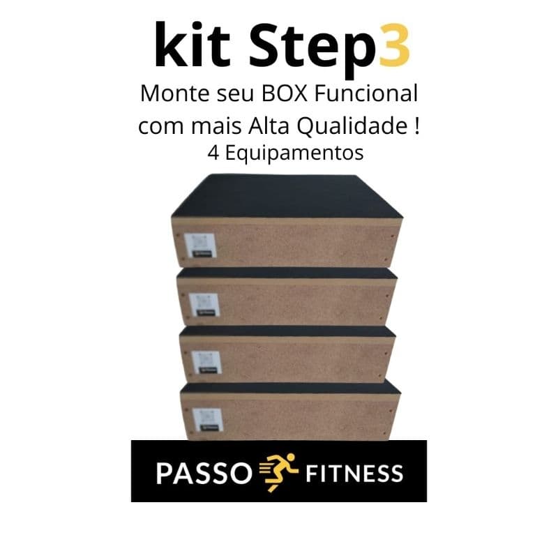 Kit 4 Step Treino Academia  Atacado 45x30x12