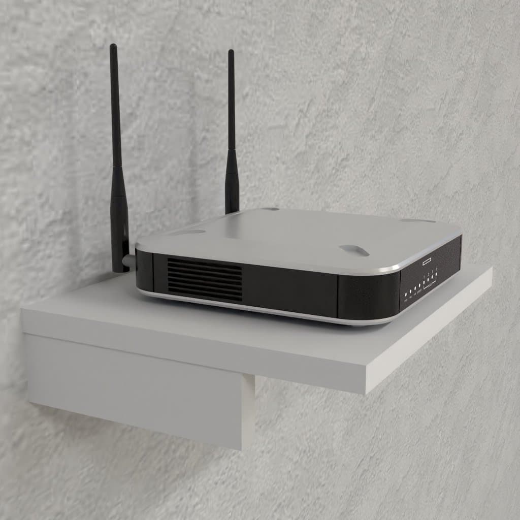 Suporte para Roteador Modem wifi Prateleira Flutuante Escritório Home Office Casa Decoração Sala fixar parede