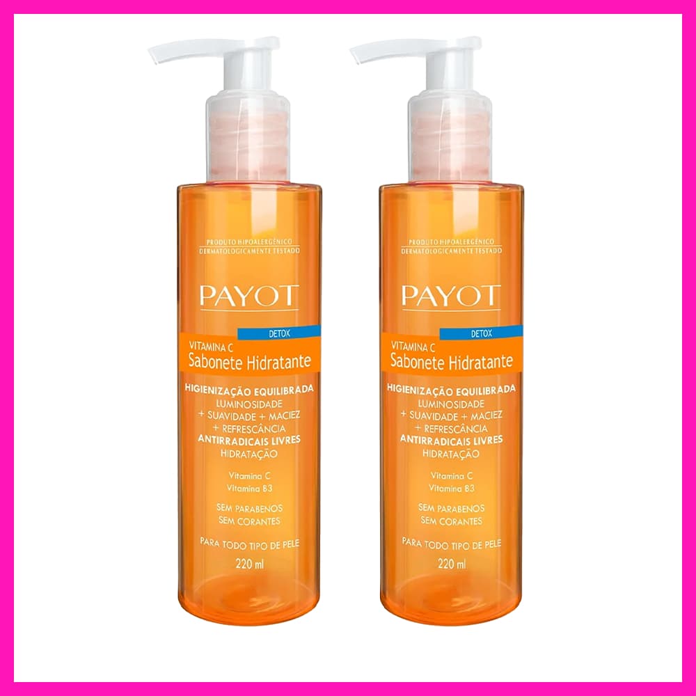 Payot Vitamina C Sabonete Hidratante 220ml (Pele hidratada, macia, sedosa, saudável e iluminada.)