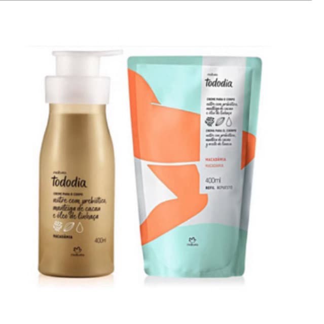 REFIL + HIDRATANTE MACADÂMIA NATURA TODODIA PROMOÇÃO 400 ML DE CREME HIDRATANTE cada