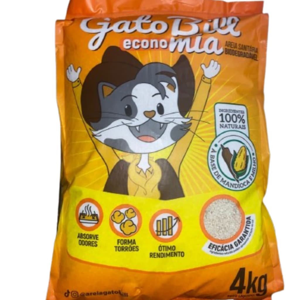 Areia Sanitária Gato Bill Econômica Para Gatos 4kg