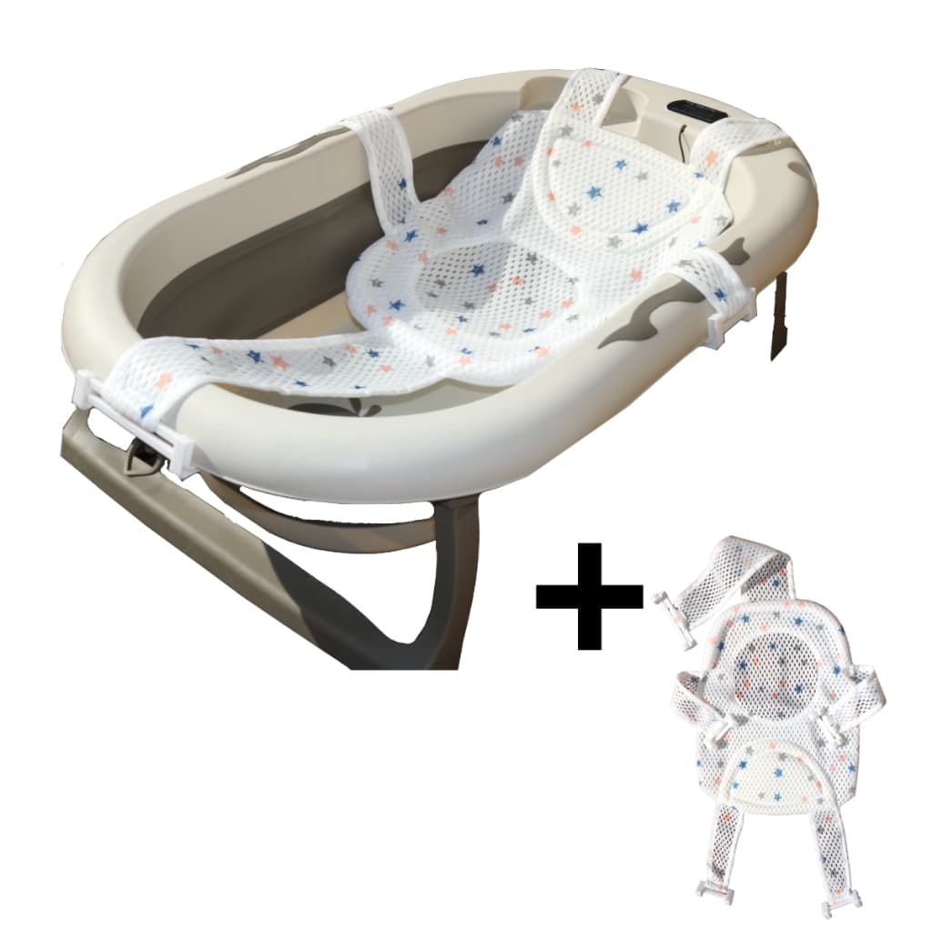 banheira para banho do bebe dobravel com rede banho e travas de segurança termoemtro