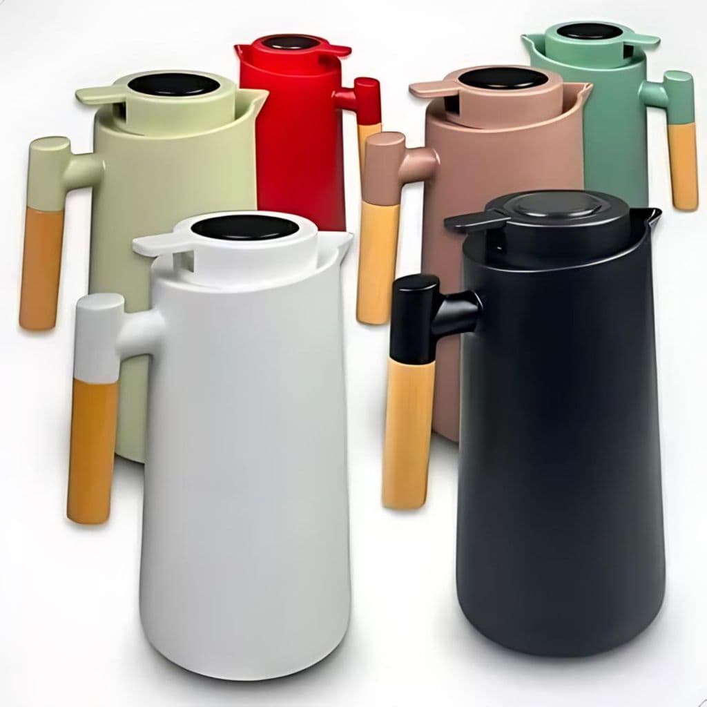 Garrafa Térmica Termometro Digital 1L Café Chá Nórdica Com Cabo Madeira ENVIO IMEDIATO