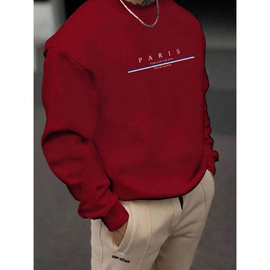 Moletom Careca Gola Redonda Unissex Feminino e Masculino Casaco Flanelado Paris