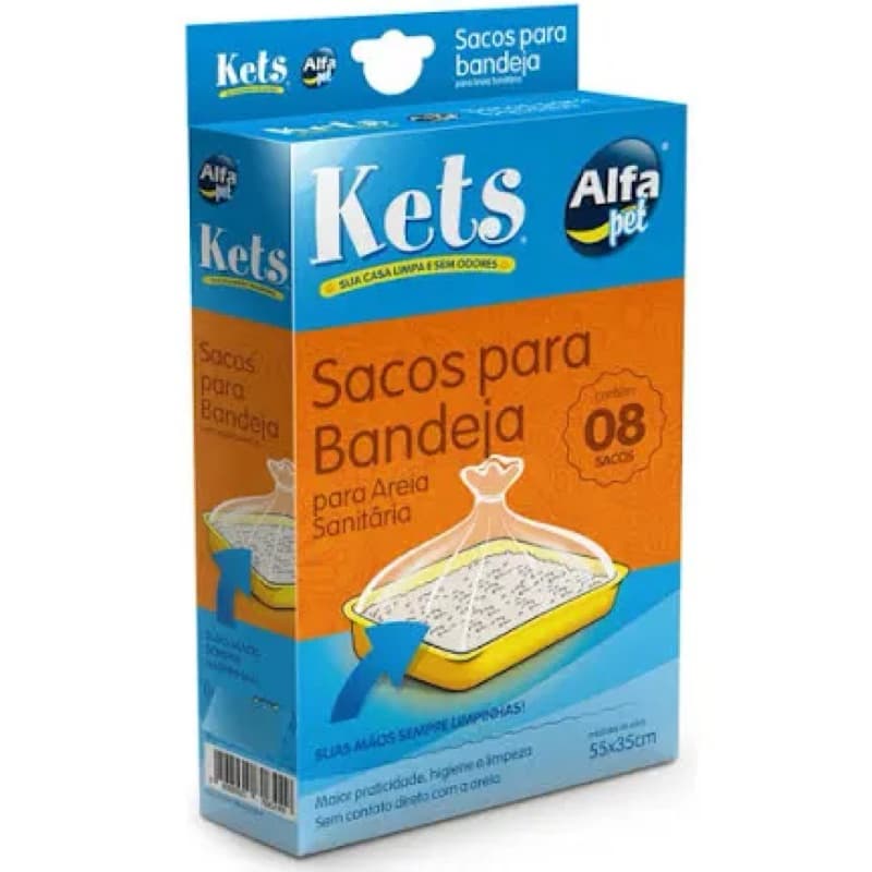 Kets Sacos Para Bandeja De Gato Areia Sanitária 8un 55x35cm