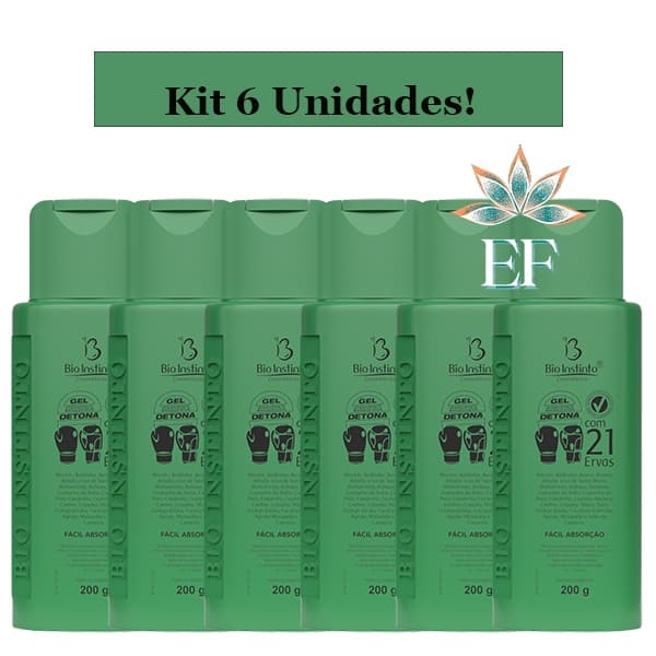 Kit Com 6 Unidades GEL DETONA Com 21 ERVAS 200g BIO INSTINTO