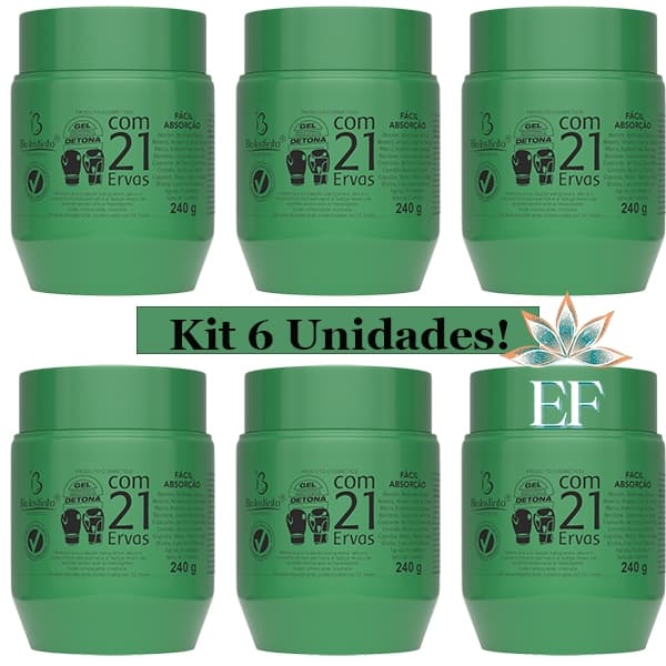 Kit Com 6 Unidades GEL DETONA Com 21 ERVAS 240g BIO INSTINTO