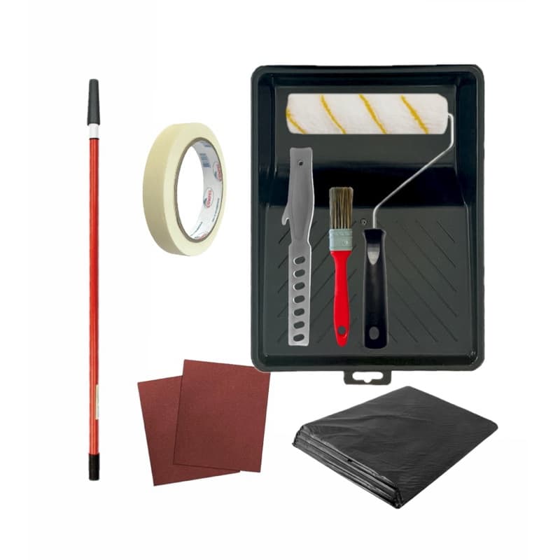 Kit Pintura Paredes C/ Rolo Respingo Zero 23cm + 5 Peças Completo  + 2 Opções de Kit