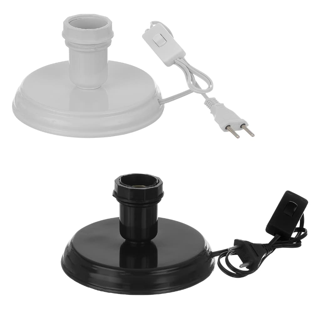 Abajur Luminária de Mesa Redondo Sem Cupula Com Soquete E27 Bivolt Para 1 Lâmpada Completo