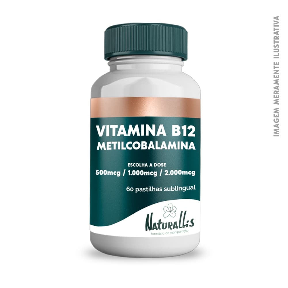Vitamina B12 Metilcobalamina 60 Pastilhas Sublingual - Escolha a dose