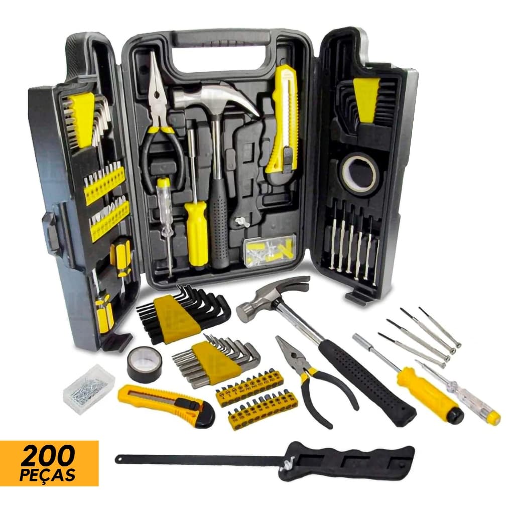 Kit Jogo De Ferramentas 200 Peças Completo Com Maleta - A792