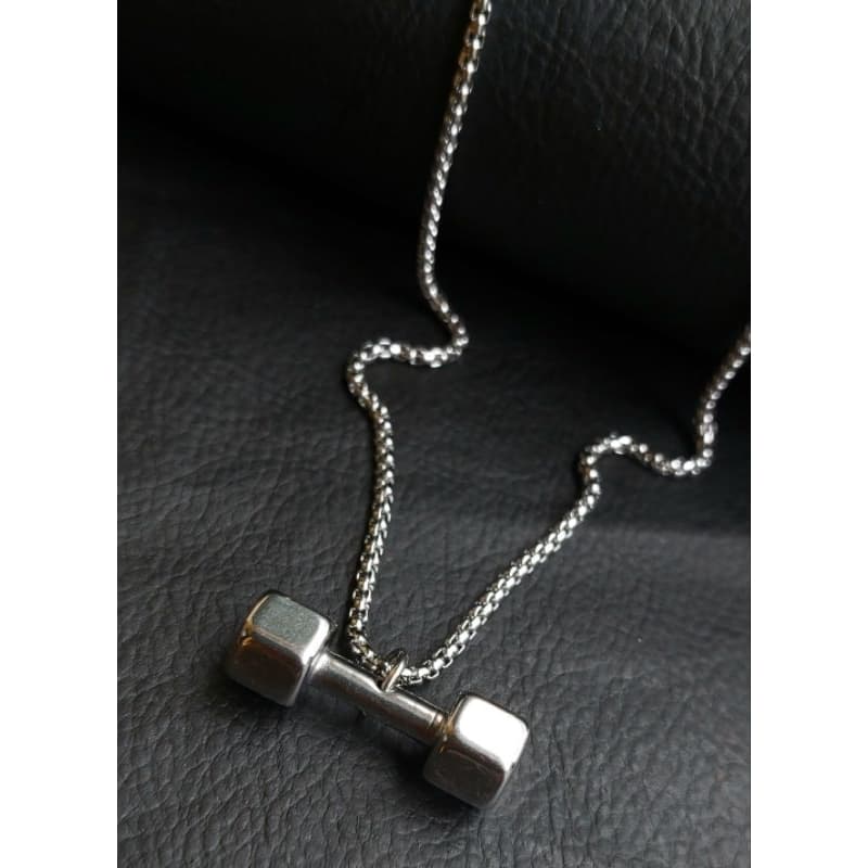 Cordão de Aço Inoxidável - Colar inox Pingente Halter sextavado academia cordão maromba fit anilha