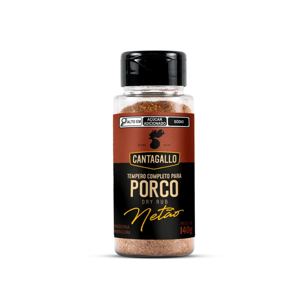 Tempero Dry Rub Porco Netão CantaGallo 140g - Sabor Defumado American BBQ Churrasco Porco