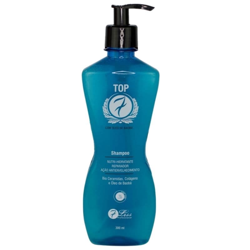 Shampoo Profissional Nutri-hidratante com Óleo de Baobá - Top 7 (300ml).