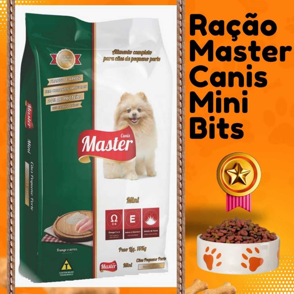 Ração cães cachorro porte pequeno Master canis mini bits 15kls 10kls e 5kls