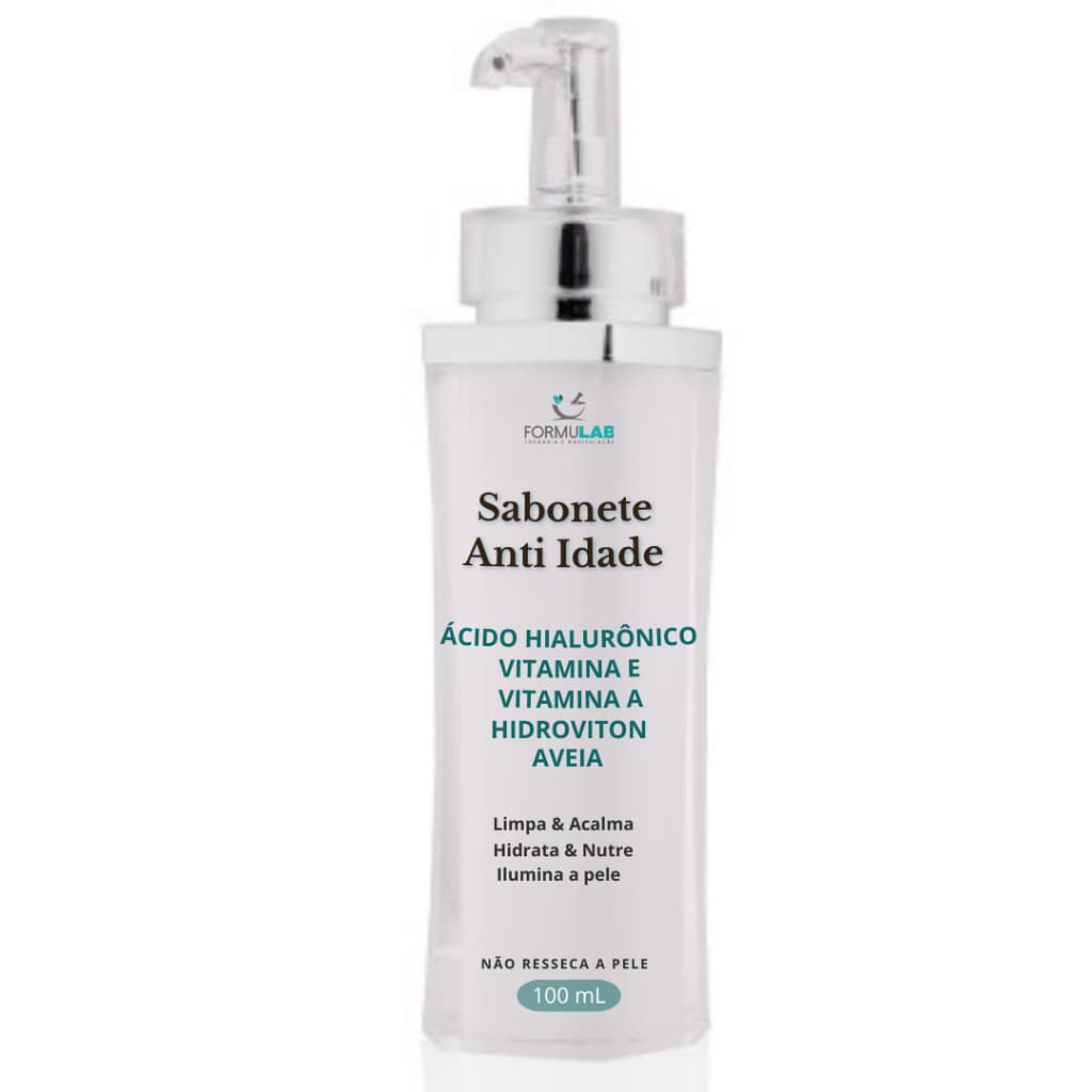 Sabonete Facial Anti Idade 100ml Prata - Ácido Hialurônico Vitamina E Vitamina A