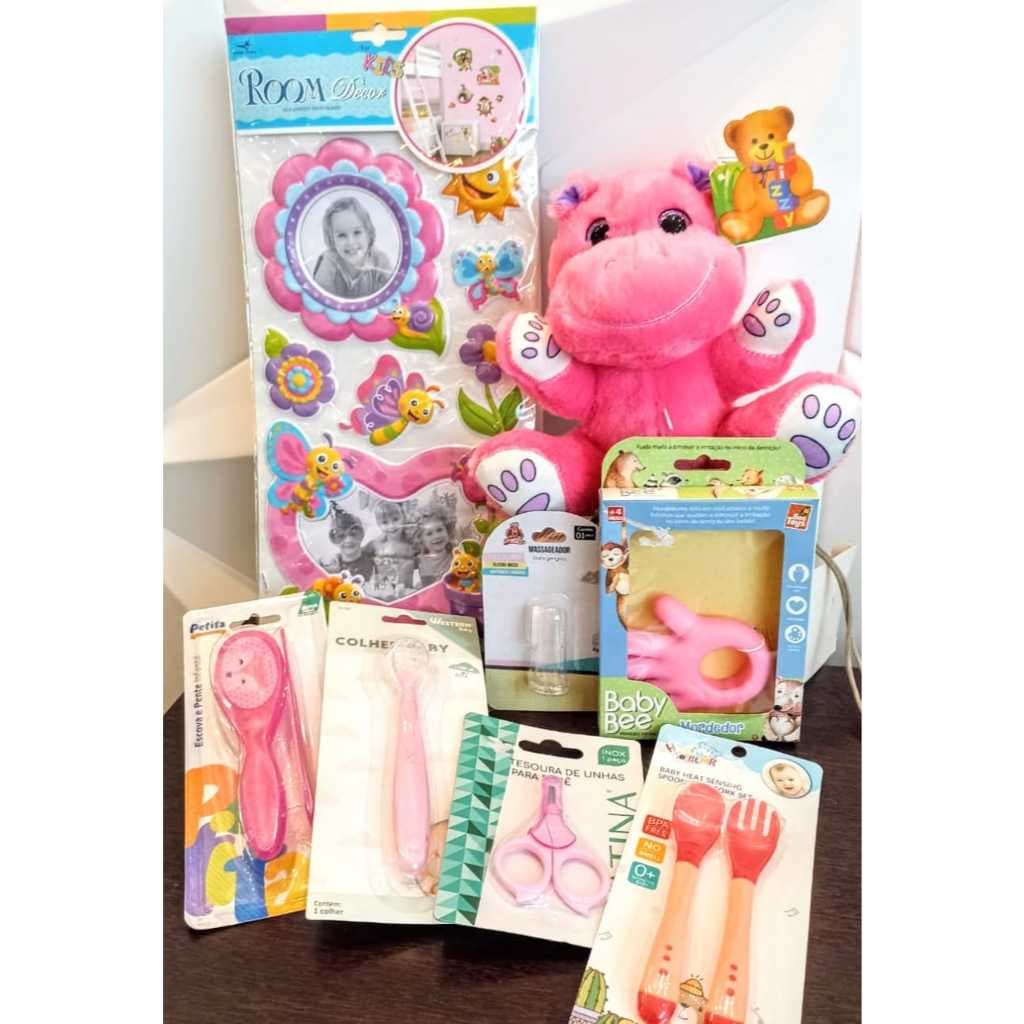 Kit Chá De Bebê Cesta Presente Maternidade Enxoval Bebe menina