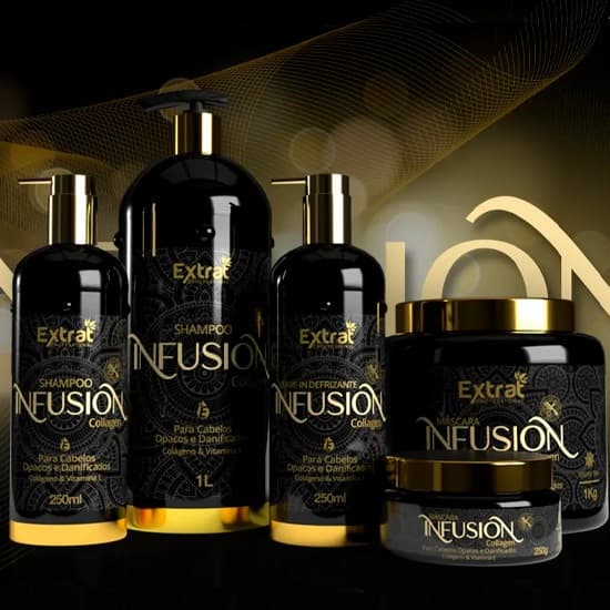 Kit Shampoo e Máscara Salão Profissional Infusion Collagen Professional Hidratante Todos tipo Cabelo