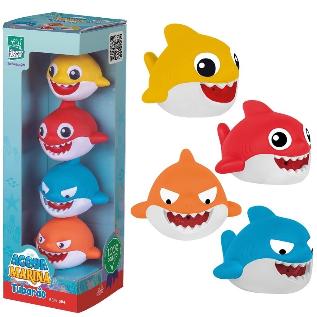 Brinquedo Acqua Marina Tubarao Pequeno - Mini Tubarão - Boia banheira - 584