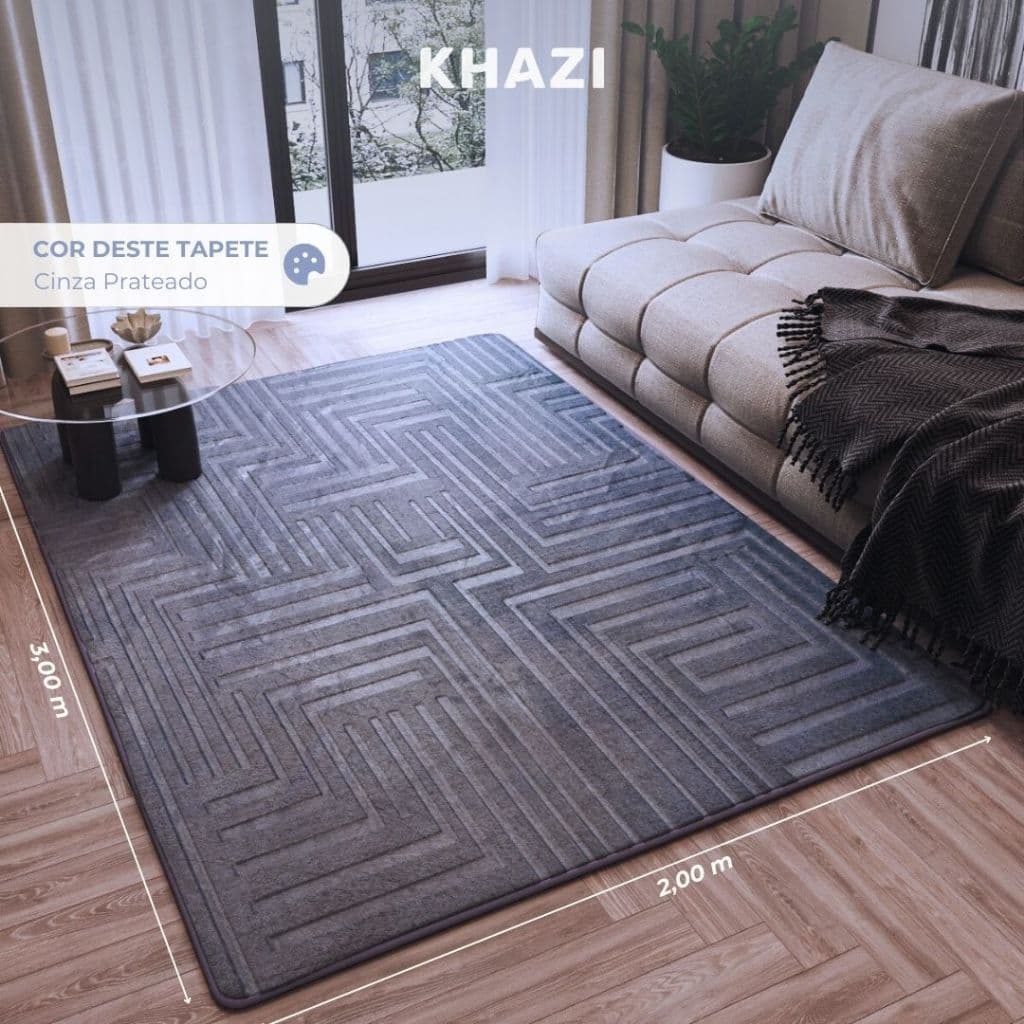 Tapete de Sala Antiderrapante Gigante Itália Aveludado Premium Várias Cores Moderno 2,00m x 3,00m