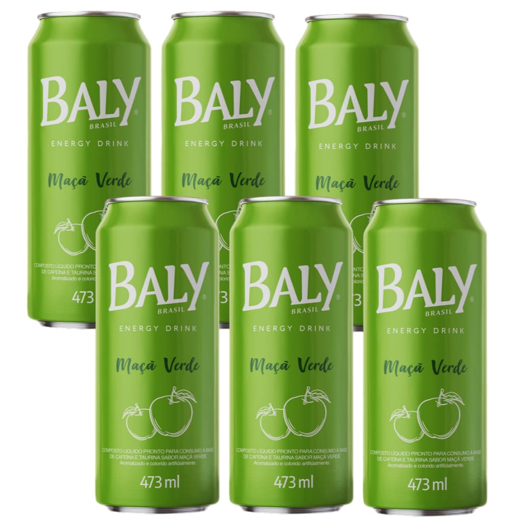 Energético Baly Maçã Verde 473ml - Kit C/ 6 Unds
