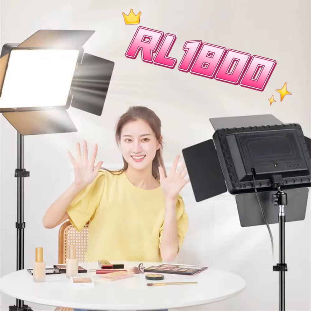 Iluminação 80W Bicolor Estúdio Led Para Fotografia Video Com  Controle e Tripe 2,1 Metros RL1800