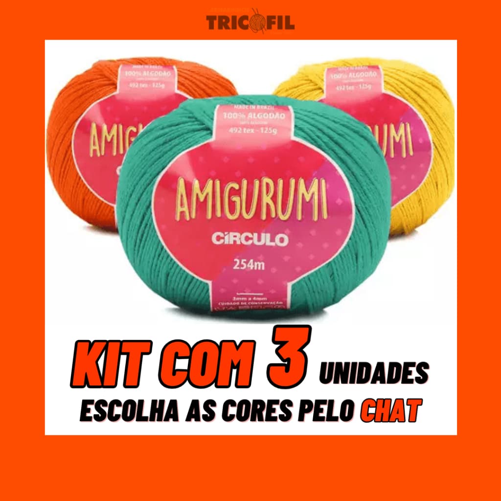 Kit c/ 3 Fio Linha Amigurumi Círculo - 254m | Crochê