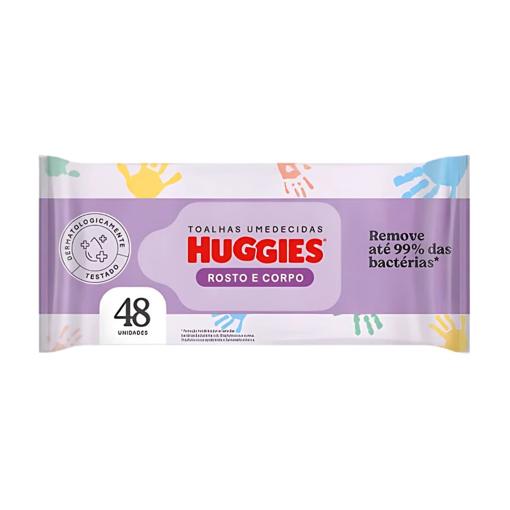 Lenço Umedecido Huggies Rosto e Corpo Pacote 48un