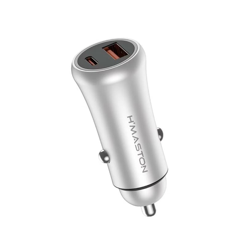 Carregador de Celular para Carro 45W L08 2 Entradas Usb e Tipo c Carregador Veicular Turbo H'maston