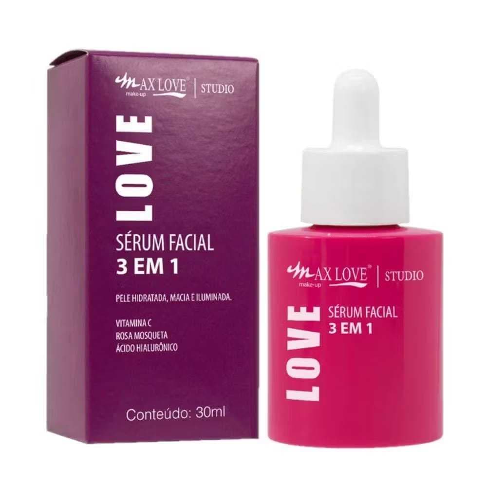 Serum Facial Ácido Hialurônico+Vitamina C+Rosa Mosqueta 3 em 1 Anti Oxidante Max Love Pele Hidratada