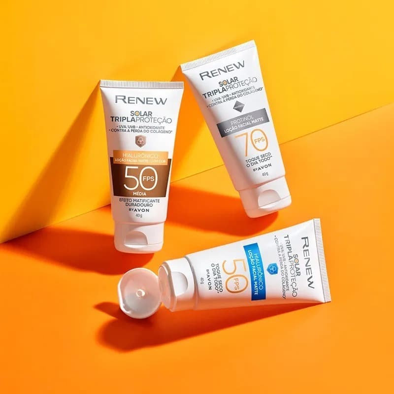 Protetor Solar Facial Renew Tripla Proteção Solar Fps 50/70 Avon
