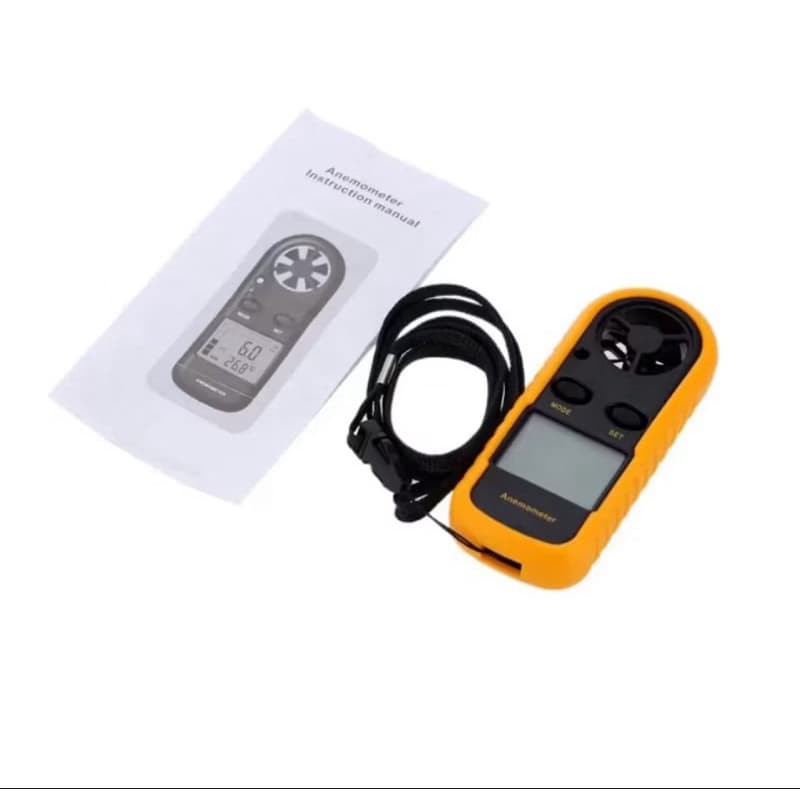 anemômetro digital LCD com retroiluminação, medição de temperatura, velocidade do vento, velocidade do ar