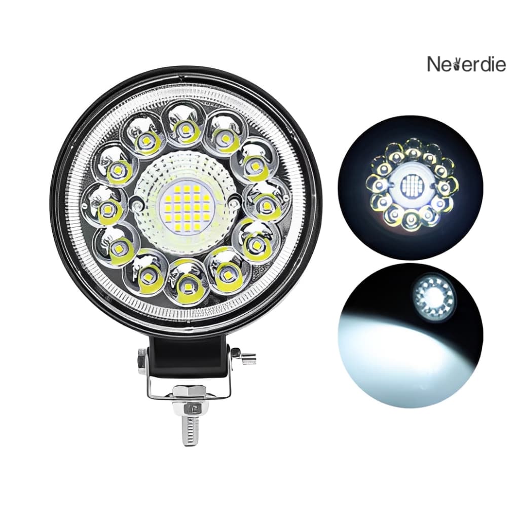 KIT led para carro farol MILHA LED auxiliar 99w redondo led 110mm ip67 PAR 2 corujinha para caminhao