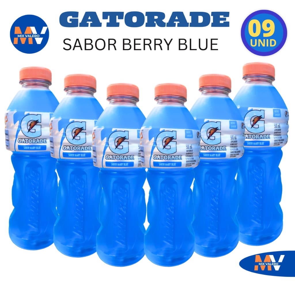 Gatorade Isotônico Energético Berry Blue 500ml - Fardo 09Un Energize-se Com Promoção