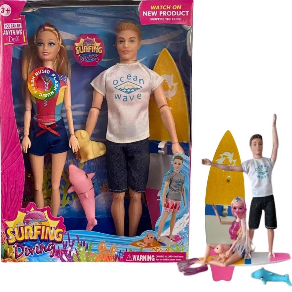 Brinquedo Infantil Meninas Boneca Tipo  Surfista Articulada C/ Roupas Acessórios Reborn presente