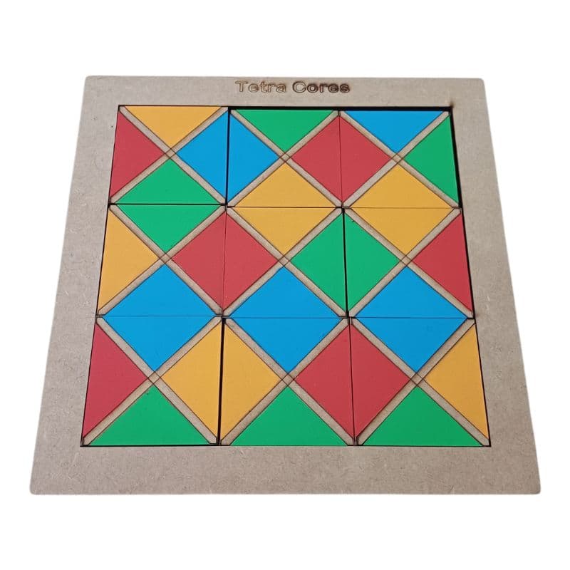 Tetra Cores Brinquedos Educativos Raciocínio lógico Brinquedos criativos Brinquedos em madeira Jogos divertidos Autismo