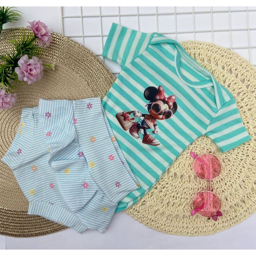 Conjunto infantil menina bebê. Body e tapa fralda de babadinhos, Conj. de verão menina bebe