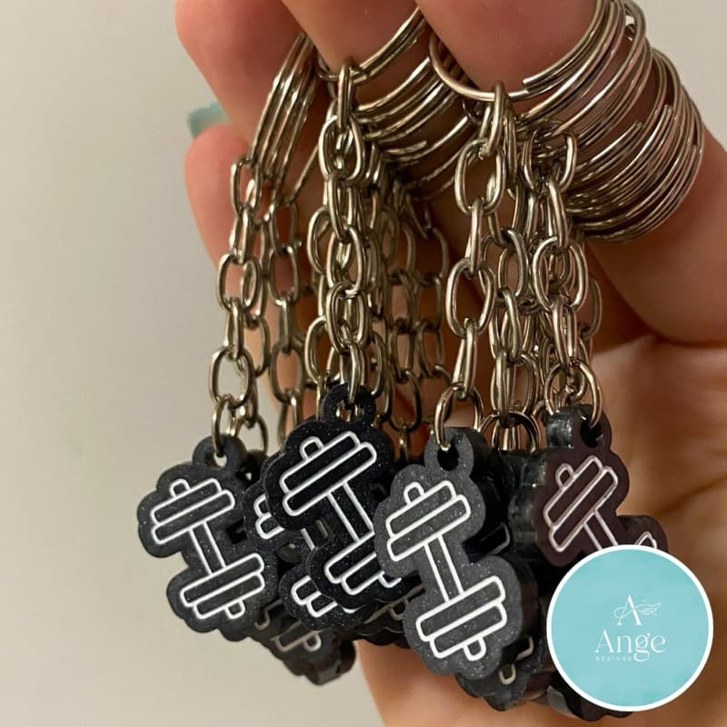 Mini Chaveiro Halter Academia Resina Lembrancinha Kit 10 e 20 Unidades