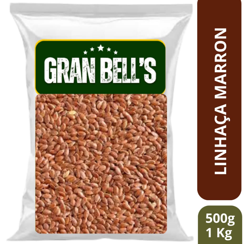 Linhaça Marrom Premium GRAN BELL'S 1kg - Essencial para sua Dieta e Intestino Saudável, fonte de Fibra Pura e Ômega 3