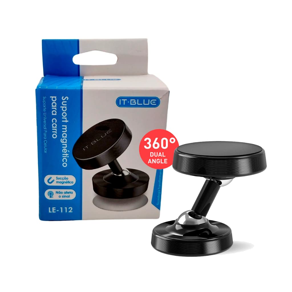 Suporte Celular Academia Carro Imã Duplo 360 graus Magnético