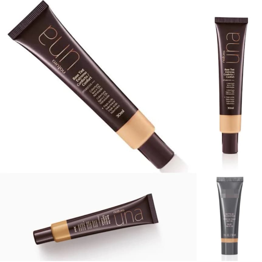PROMO! Base liquida Facial una Pele Perfeita Tint Extremo Conforto FPS 40 Una original Natura 30g, ou mary