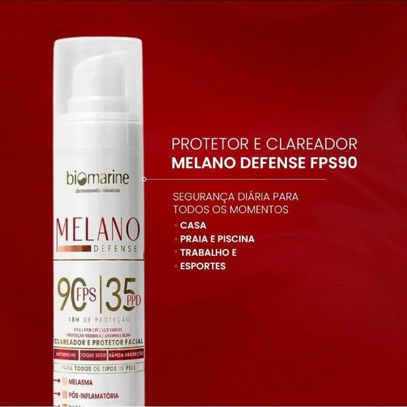 Melano Defense - Clareador de Manchas  e Protetor Solar  FPS 90 50g - Biomarine