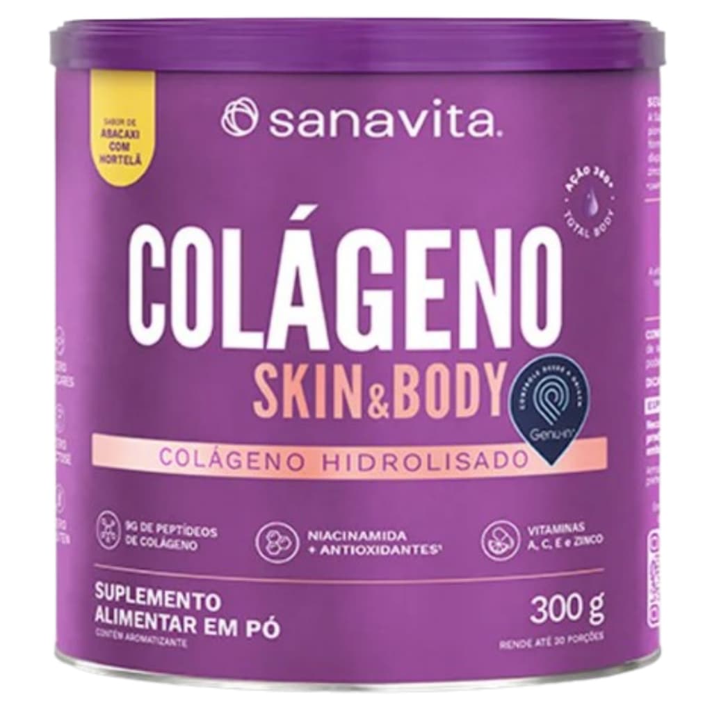 Sanavita Colágeno Skin E Body 300g Colágeno Hidrolisado E Vitaminas