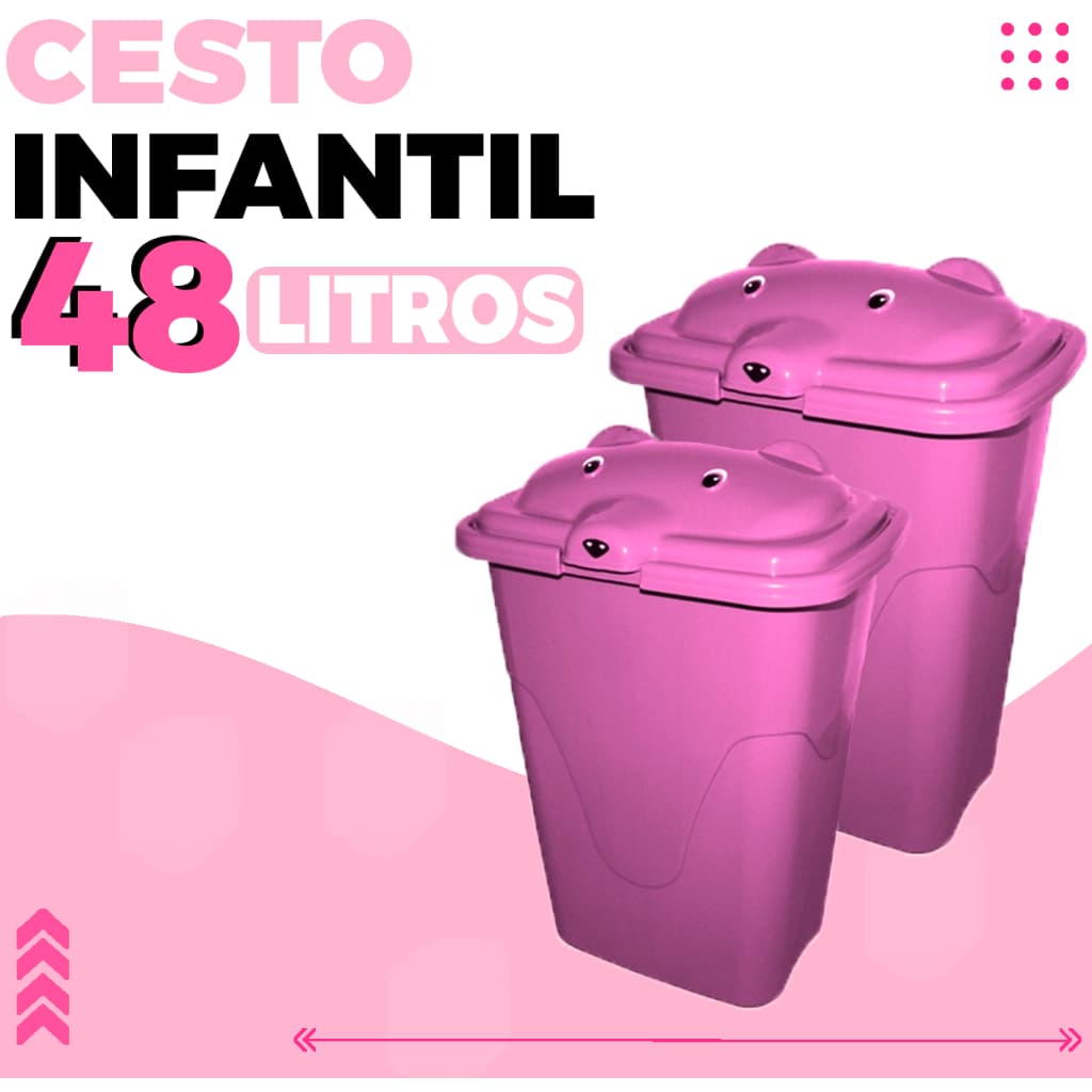 Cesto De Roupa Suja Infantil Organizador Multiuso Quarto  Banheiro Sem Cheiro Tampa l Menino Menina